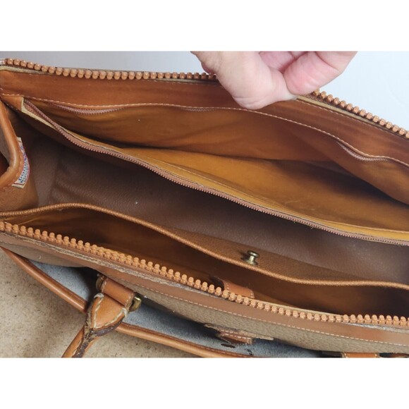 Dooney & Bourke Vintage Pebble Leather Bag Cream Brown Purse Handbag USA - Picture 10 of 16